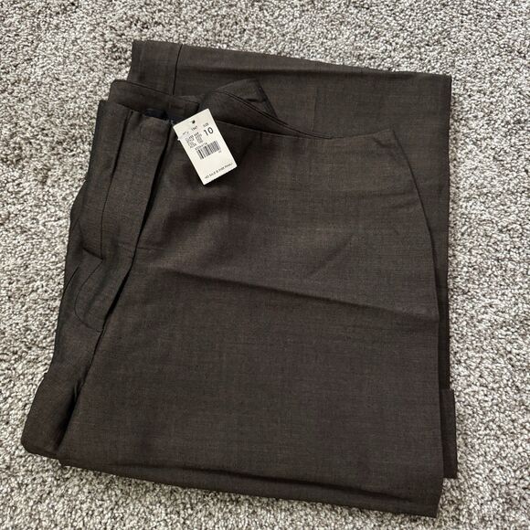 THE LIMITED Brown Wool Mohair Mid Rise Wide Flare Leg Dress Pants Size 10 NWT - Picture 9 of 9